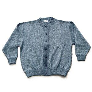 Prince Bellini Knit Cardigan Sweater Vintage Grey Heather Acrylic/Wool Size XL
